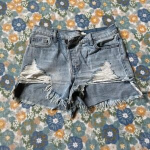 Hidden Los Angeles light blue wash denim asymmetrical shorts Women's M